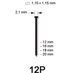 18G Afwerknagel type 12P, kunststof, diverse lengtes