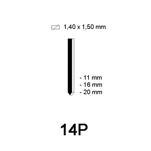 16G Pin type 14P, kunststof, diverse lengtes