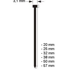 15G Afwerknagel type 17P, kunststof, diverse lengtes