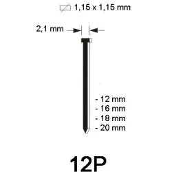 18G Brads type 12P, composite, different lengths 18G Brads type 12P, composite, different lengths