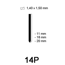 16G Pin type 14P, kunststof, diverse lengtes