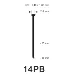 N Brad type 14P (16G) kunststof - diverse lengtes