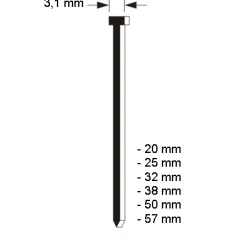 15G Brad type 17P, composite, different lengths